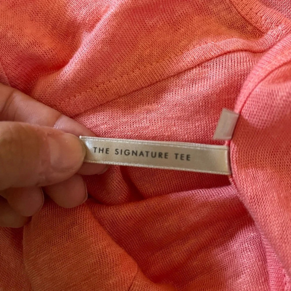 Women’s Banana Republic The signature tee pink 100% linen Small - Picture 5 of 5